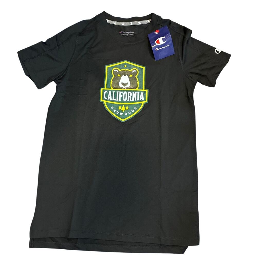 Champion California Redwoods Athletic S/S Black Tee -  Youth Large NWT
